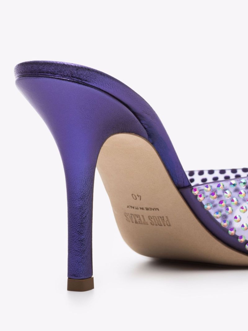 Purple Holly Penelope 95 Crystal Pvc Mules