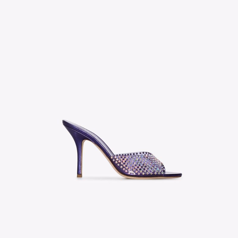 Purple Holly Penelope 95 Crystal Pvc Mules