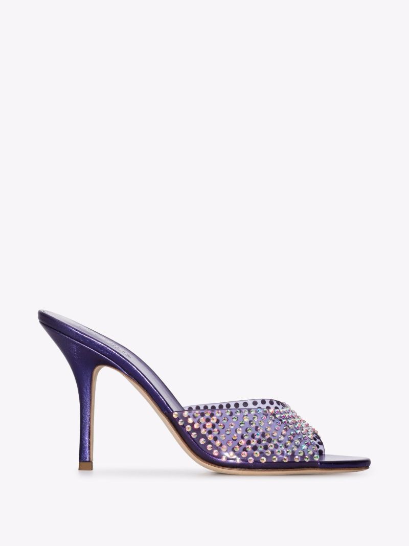 Purple Holly Penelope 95 Crystal Pvc Mules