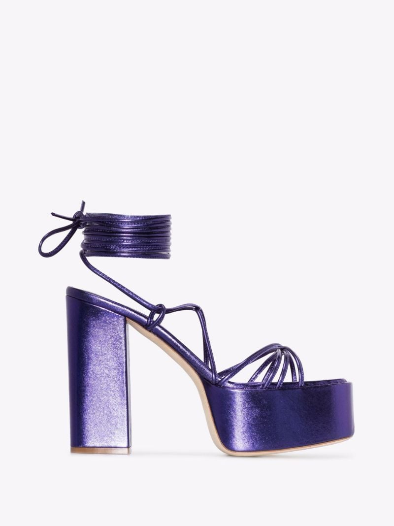 Purple Malena 130 Leather Platform Sandals