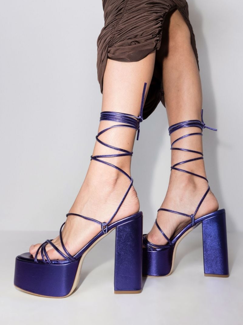 Purple Malena 130 Leather Platform Sandals
