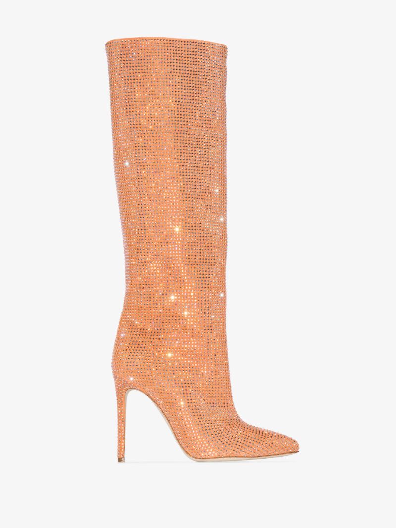 Orange Holly 105 Crystal Knee-high Boots
