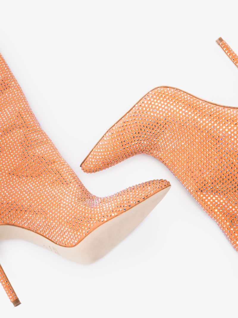 Orange Holly 105 Crystal Knee-high Boots