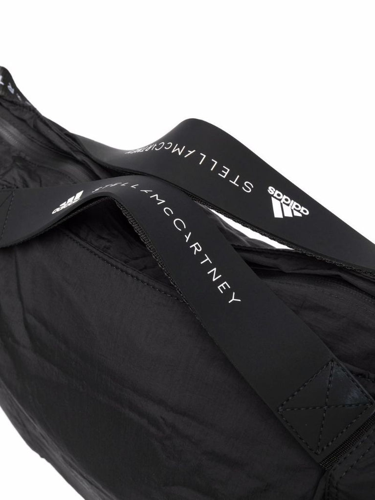 Black Logo Print Gym Tote Bag