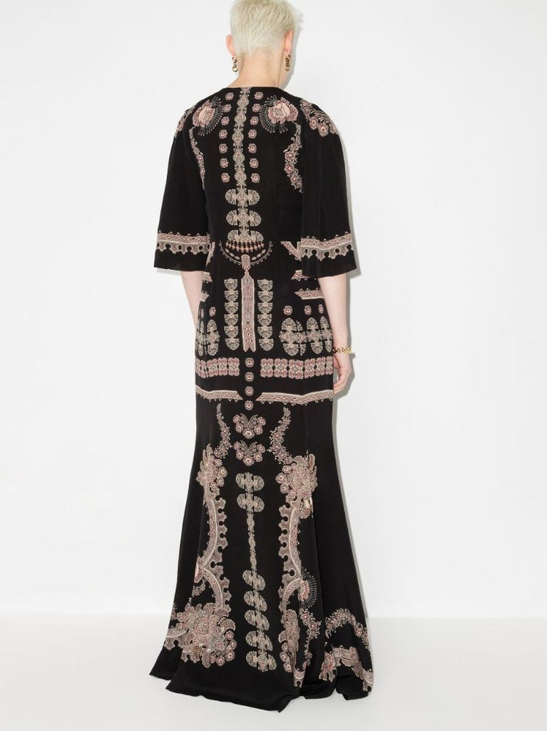 Burning Printed Silk Maxi Dress