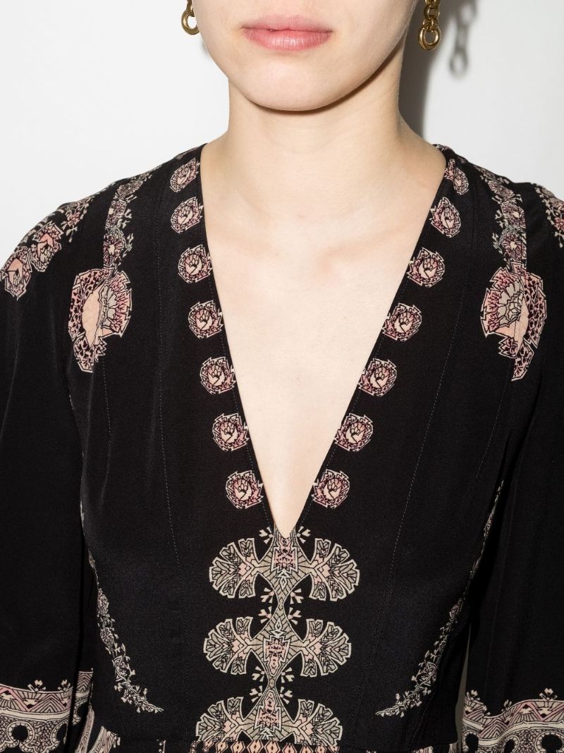 Burning Printed Silk Maxi Dress