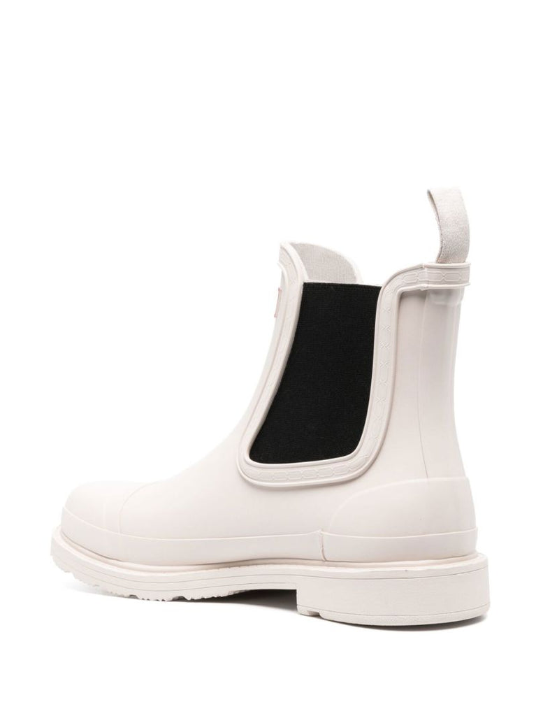 White Commando Chelsea Boots