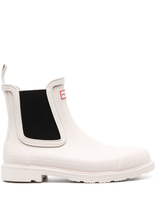White Commando Chelsea Boots