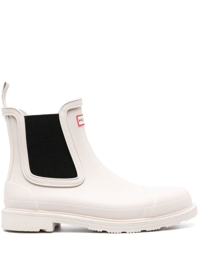 White Commando Chelsea Boots