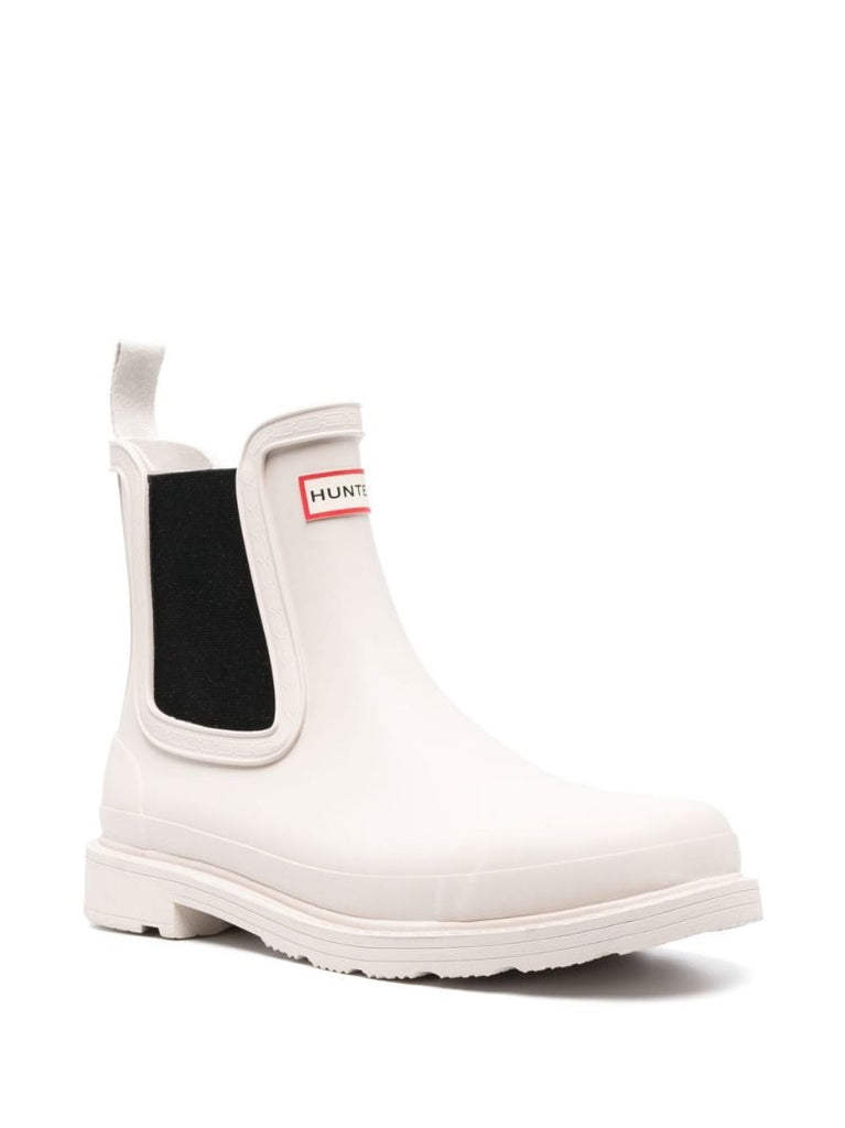 White Commando Chelsea Boots
