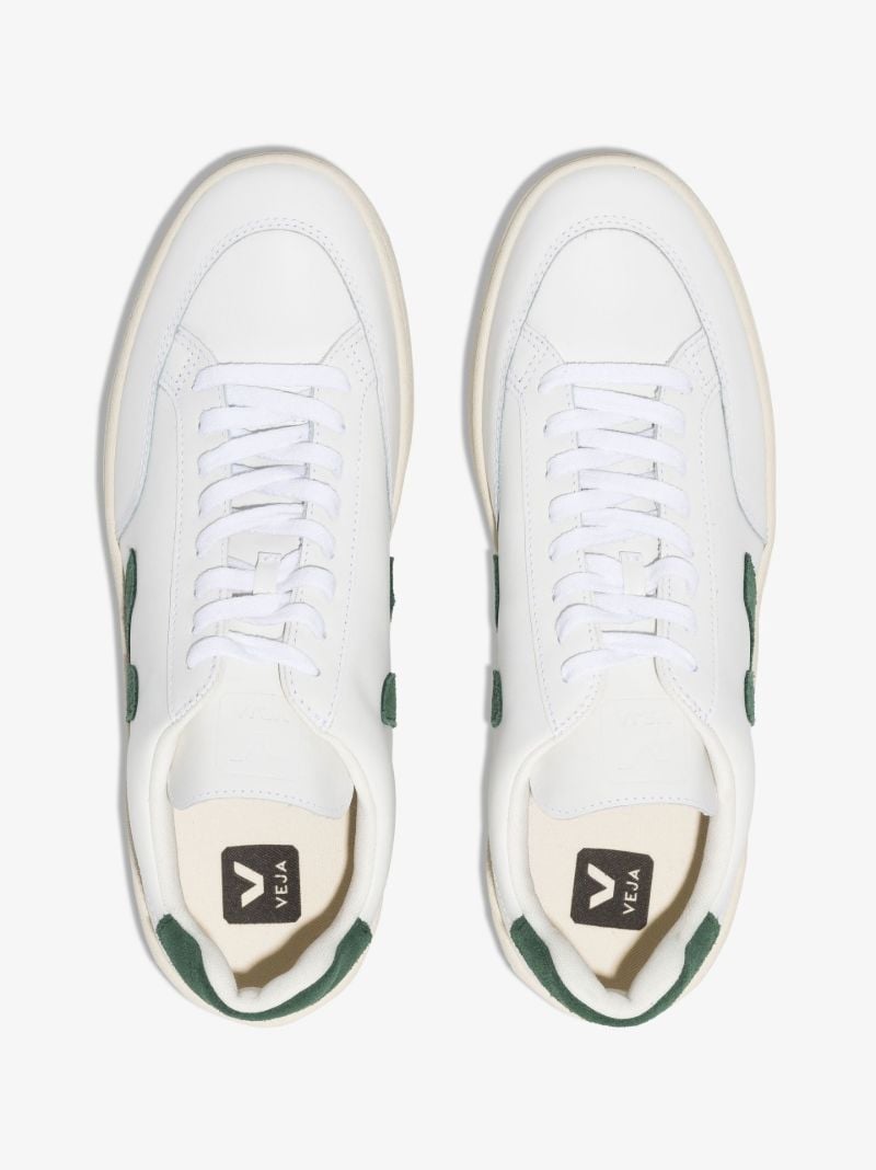 White V-12 Low Top Leather Sneakers