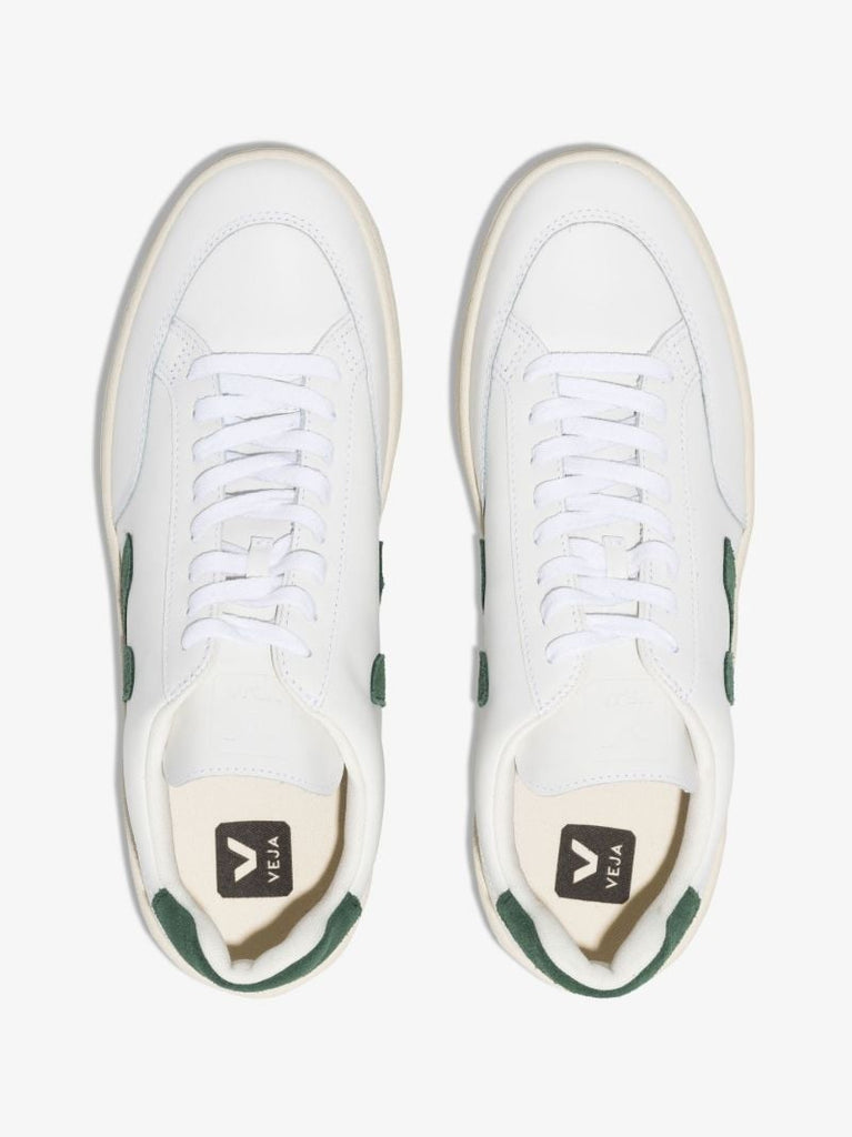White V-12 Low Top Leather Sneakers