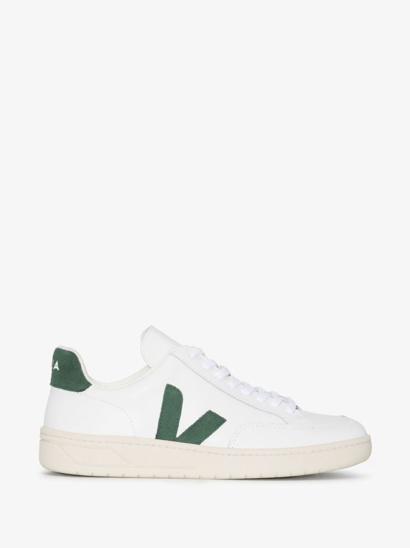 White V-12 Low Top Leather Sneakers