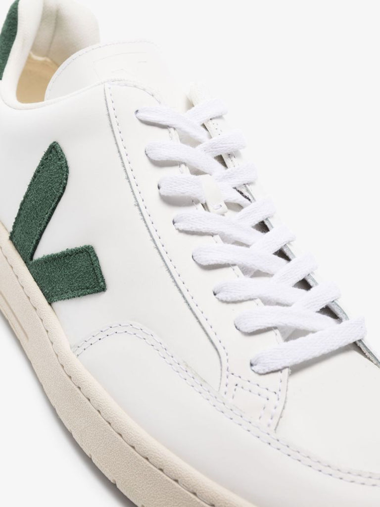 White V-12 Low Top Leather Sneakers