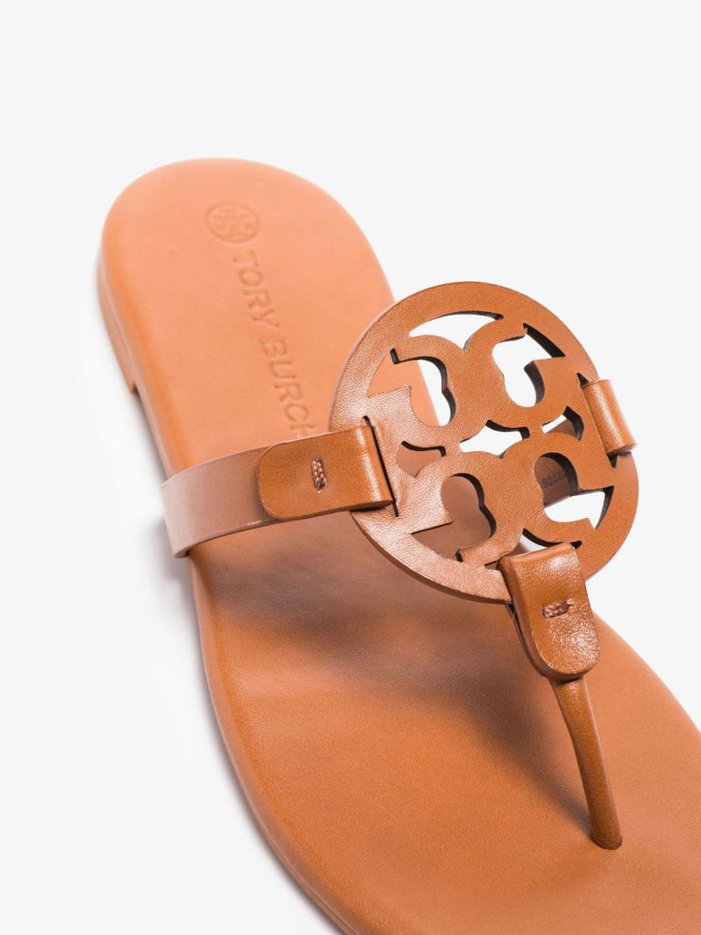 Brown Miller Logo Leather Sandals