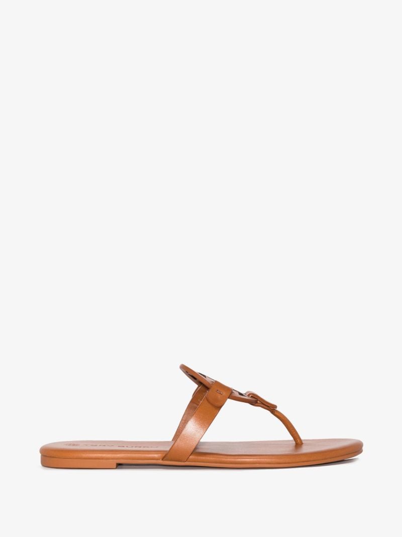 Brown Miller Logo Leather Sandals