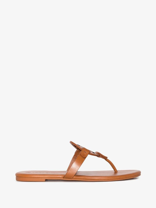 Brown Miller Logo Leather Sandals