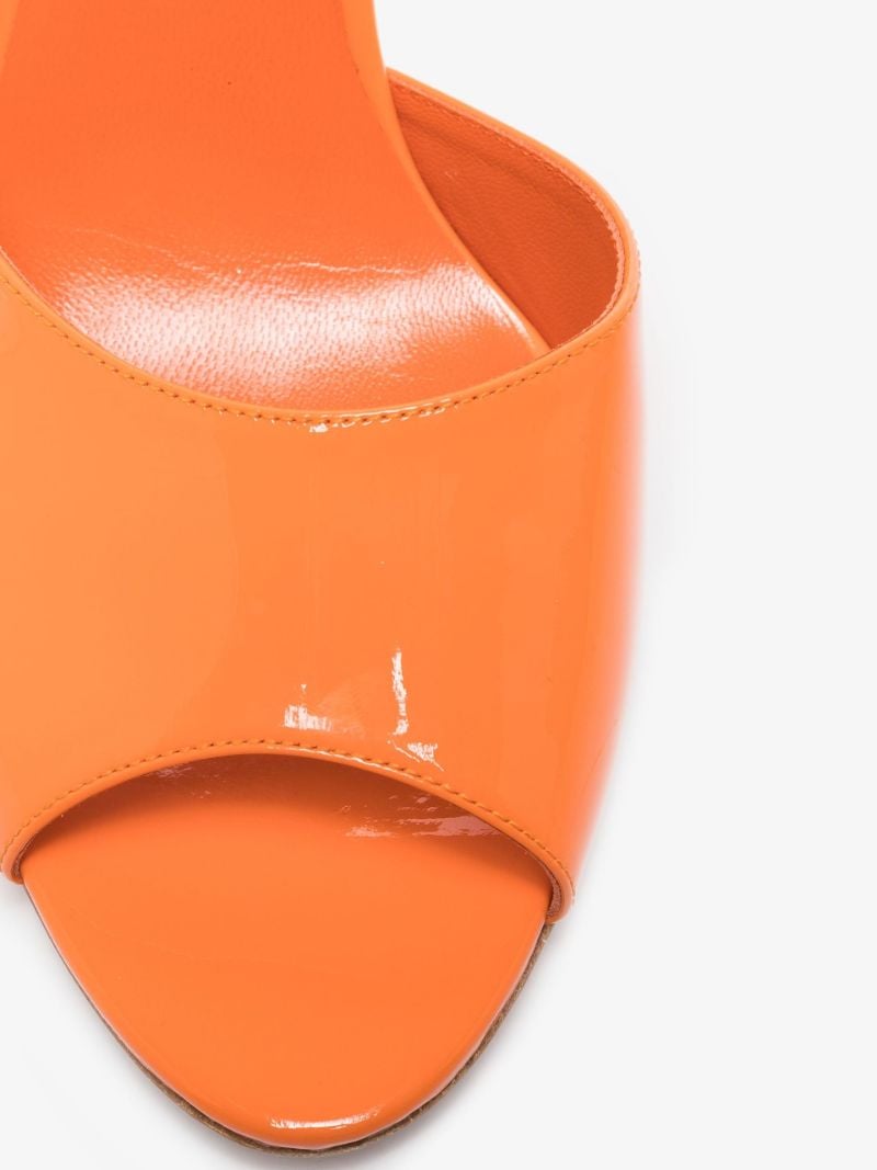 Orange Wanda 110 Patent Leather Wedge Mules