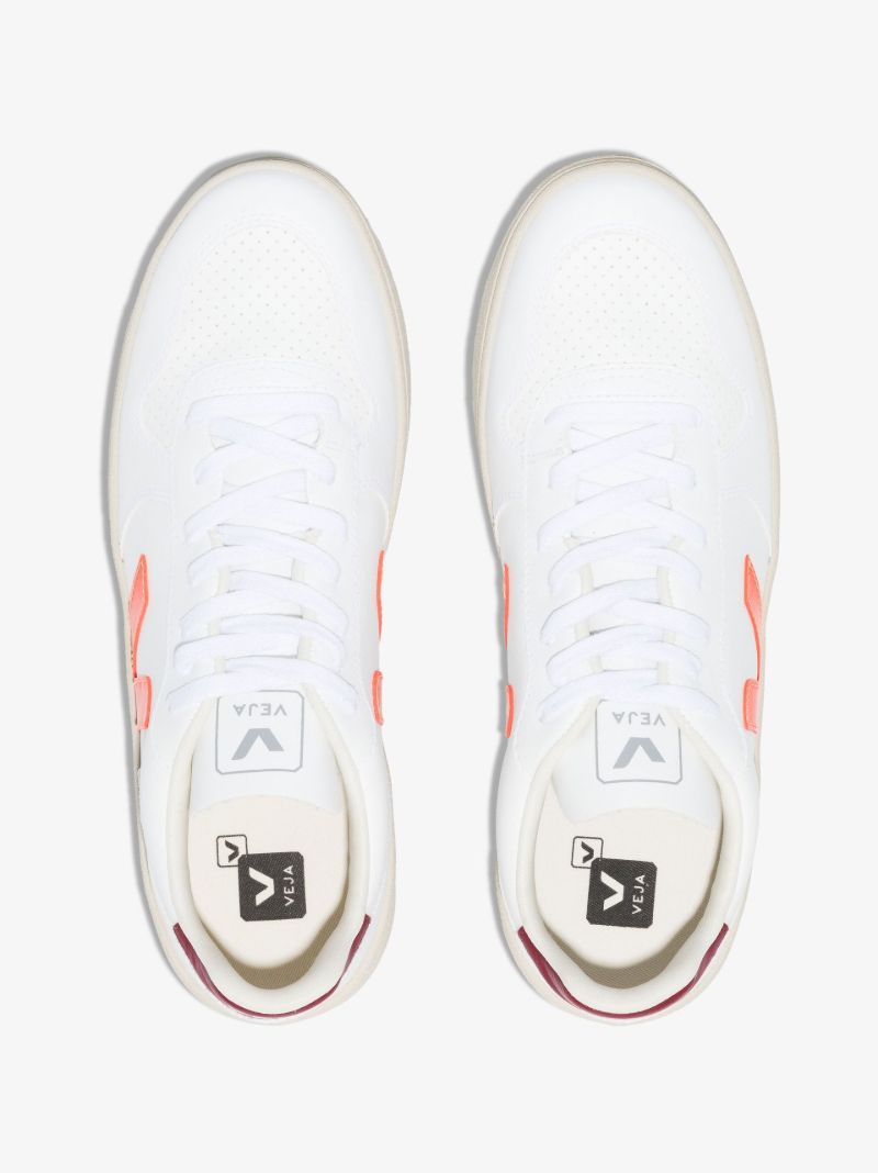 White V-10 Logo Sneakers