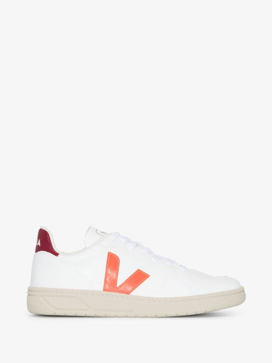 White V-10 Logo Sneakers