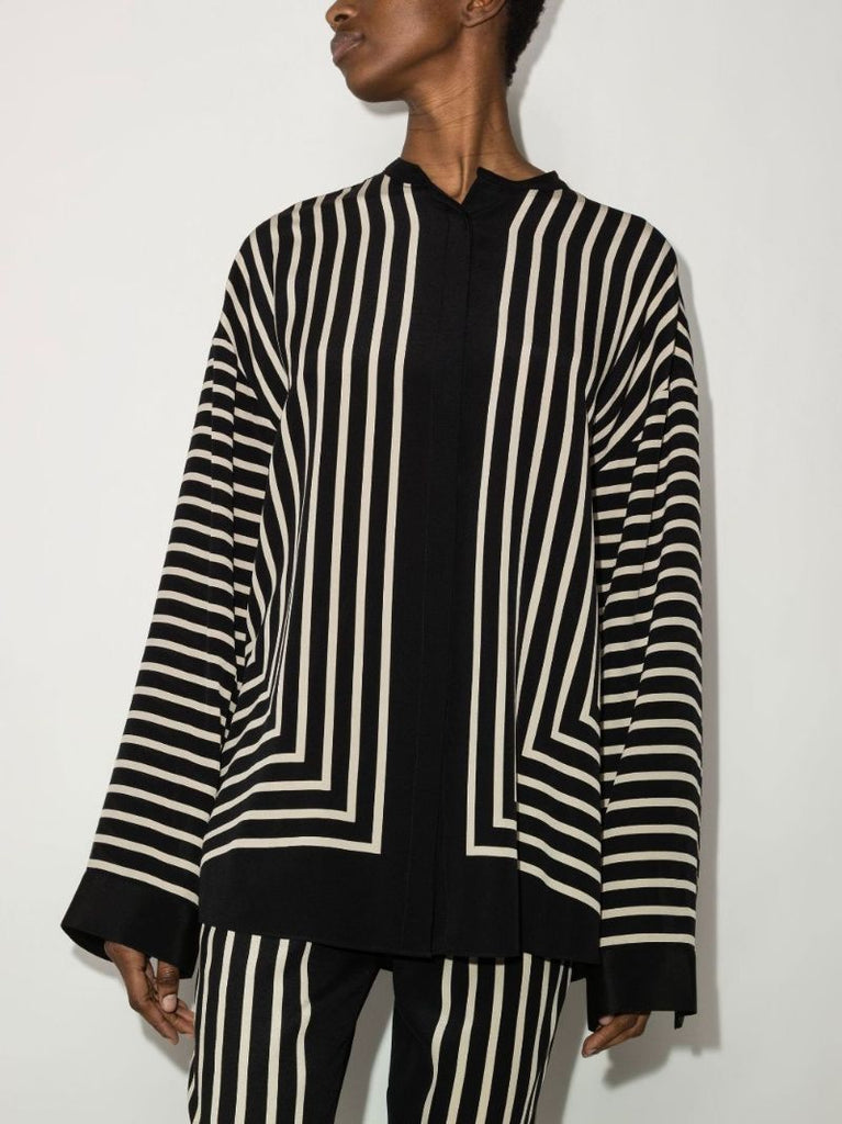 Monogram Jacquard Silk Blouse