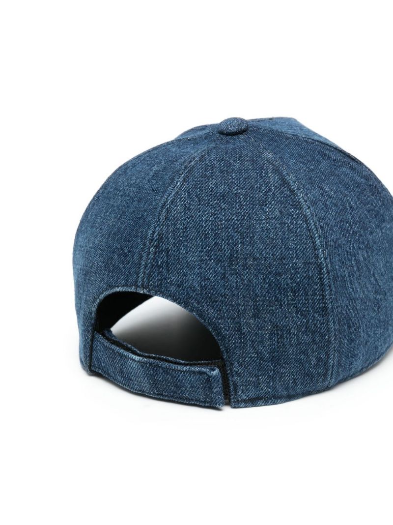 Blue Logo Embroidered Denim Baseball Cap
