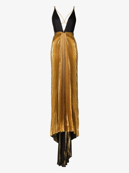 Plunge Neck Harness Dress