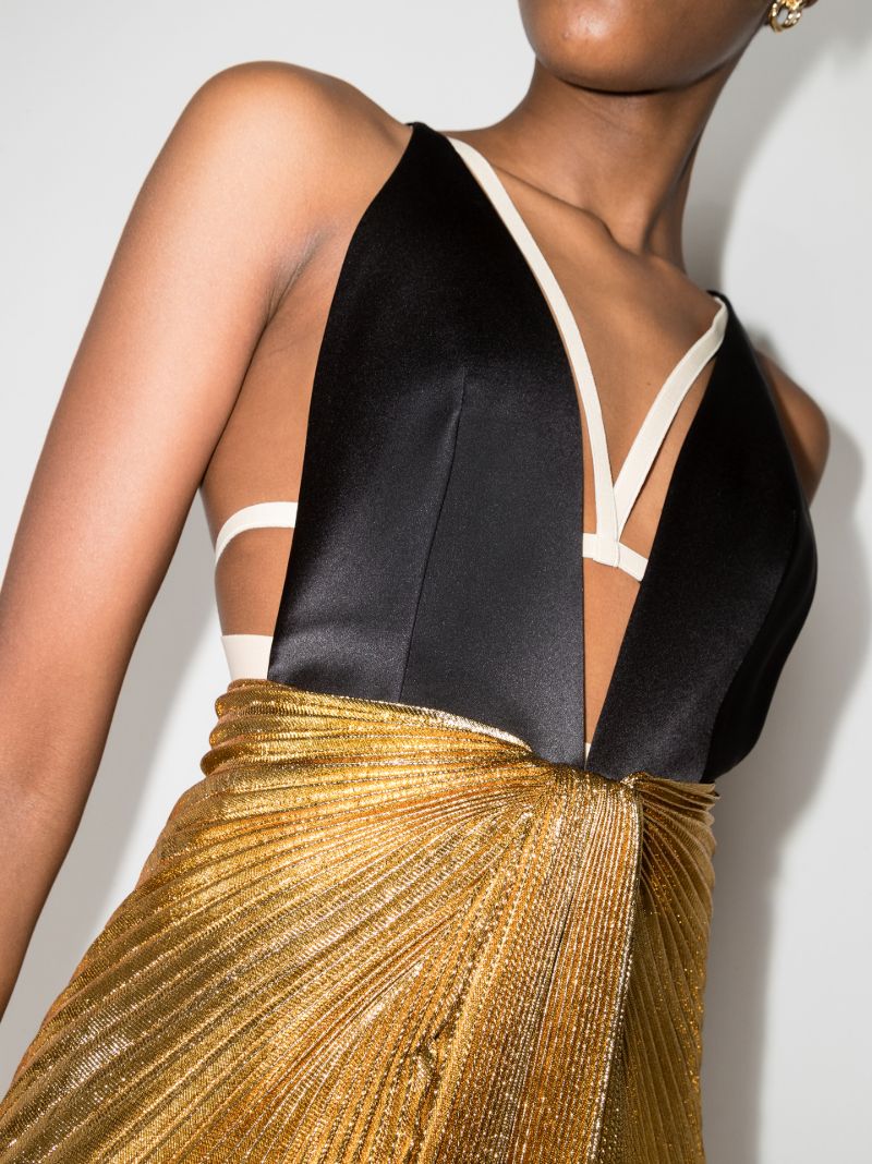 Plunge Neck Harness Dress