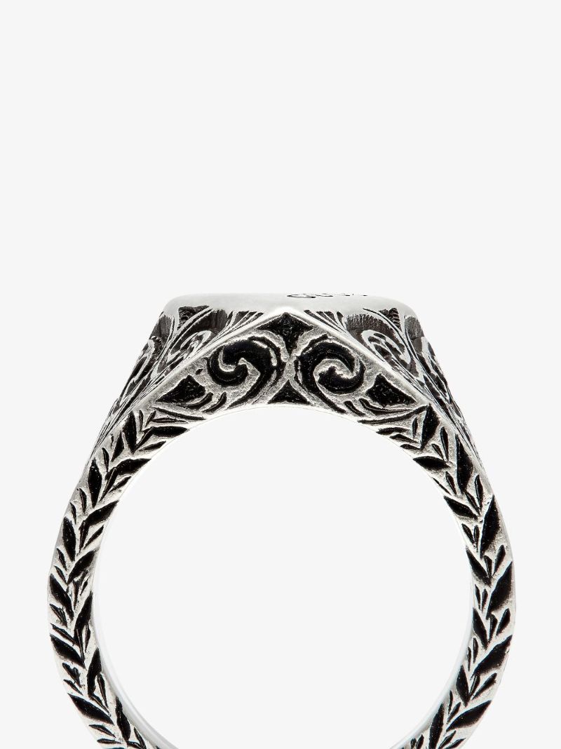 Sterling Silver Heart Engraved Wide Band Ring
