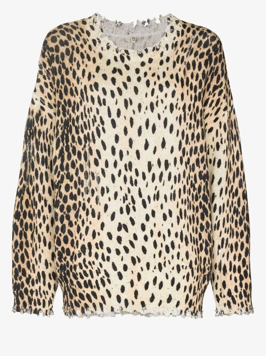 Cheetah Print Cotton Sweater