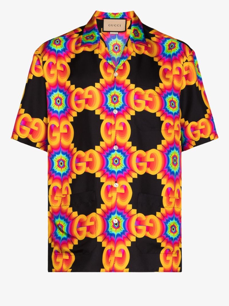Gg Kaleidoscope Silk Bowling Shirt