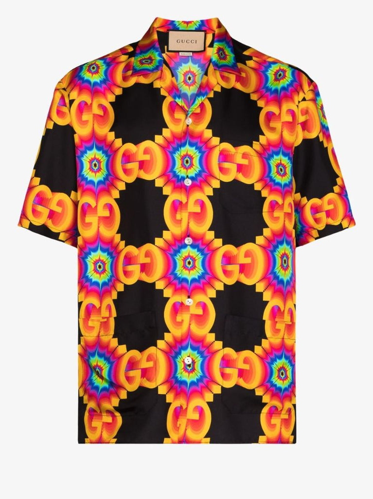 Gg Kaleidoscope Silk Bowling Shirt