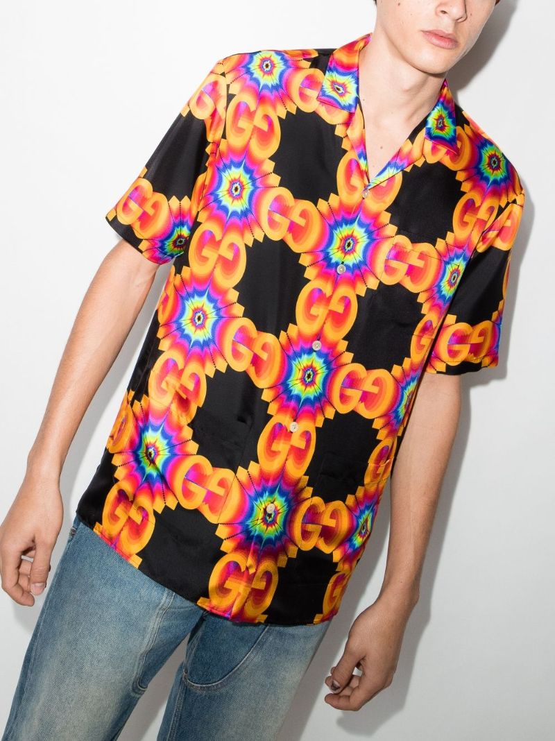 Gg Kaleidoscope Silk Bowling Shirt