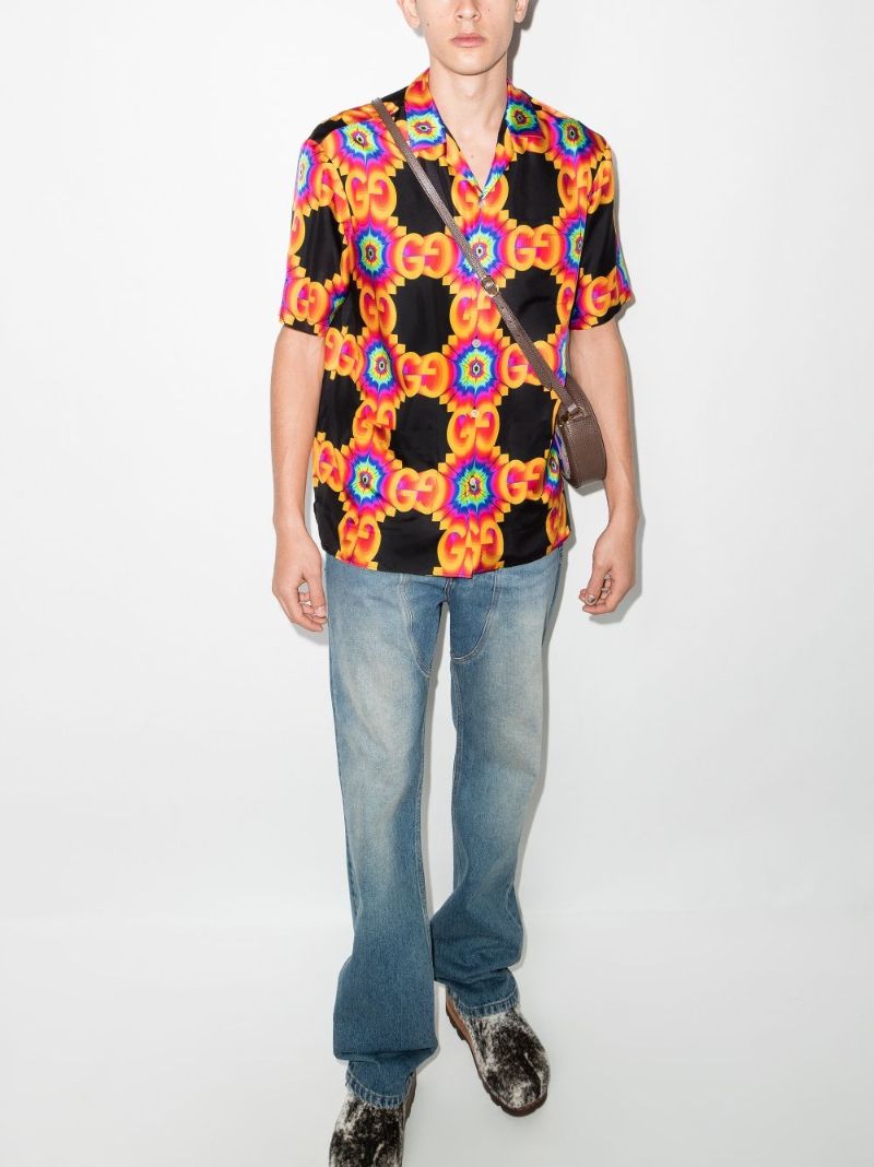 Gg Kaleidoscope Silk Bowling Shirt