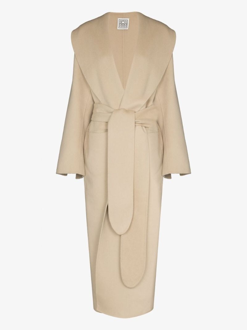 Shawl Collar Belted Wool Coat