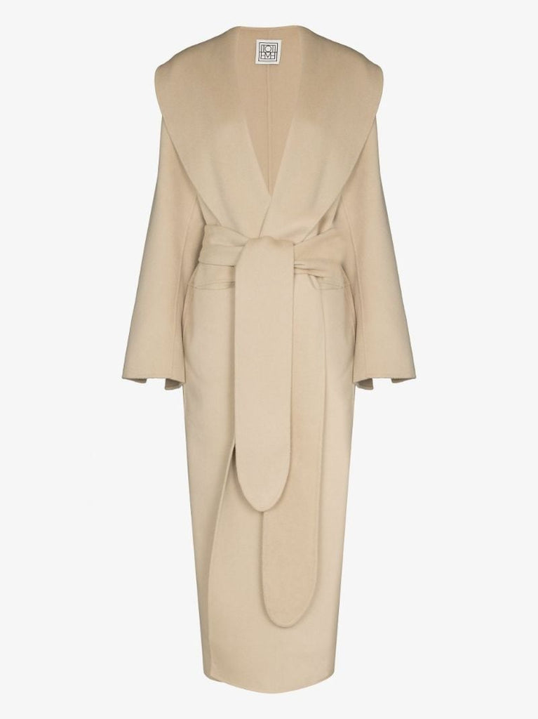 Shawl Collar Belted Wool Coat