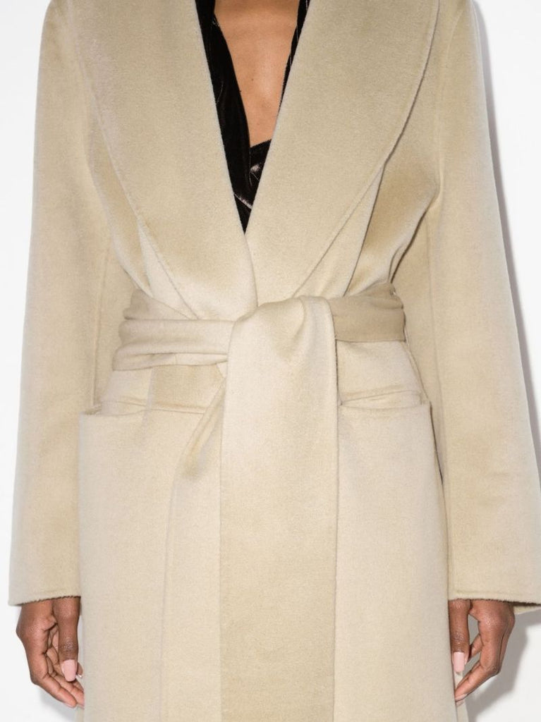 Shawl Collar Belted Wool Coat
