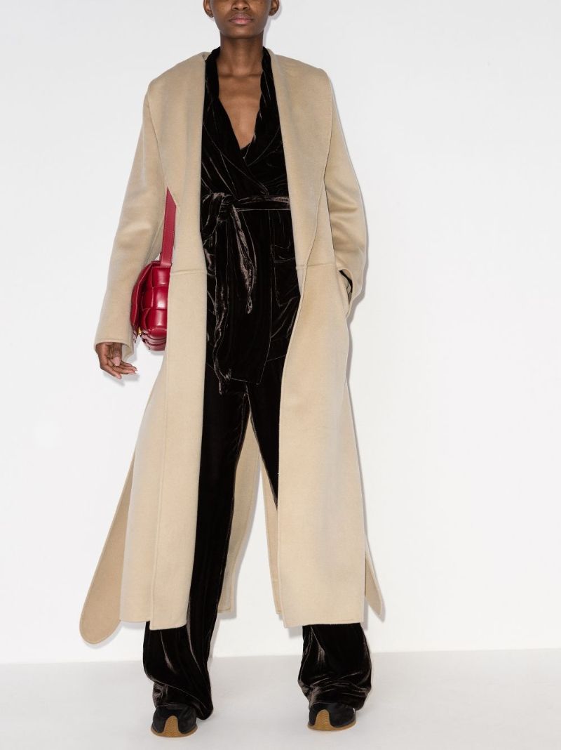 Shawl Collar Belted Wool Coat