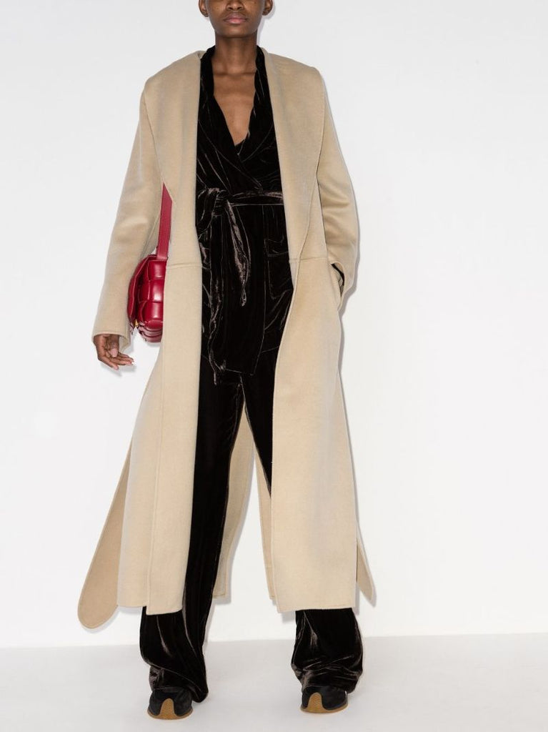 Shawl Collar Belted Wool Coat