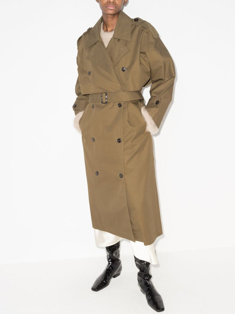 Brown Double-breasted Trench Coat