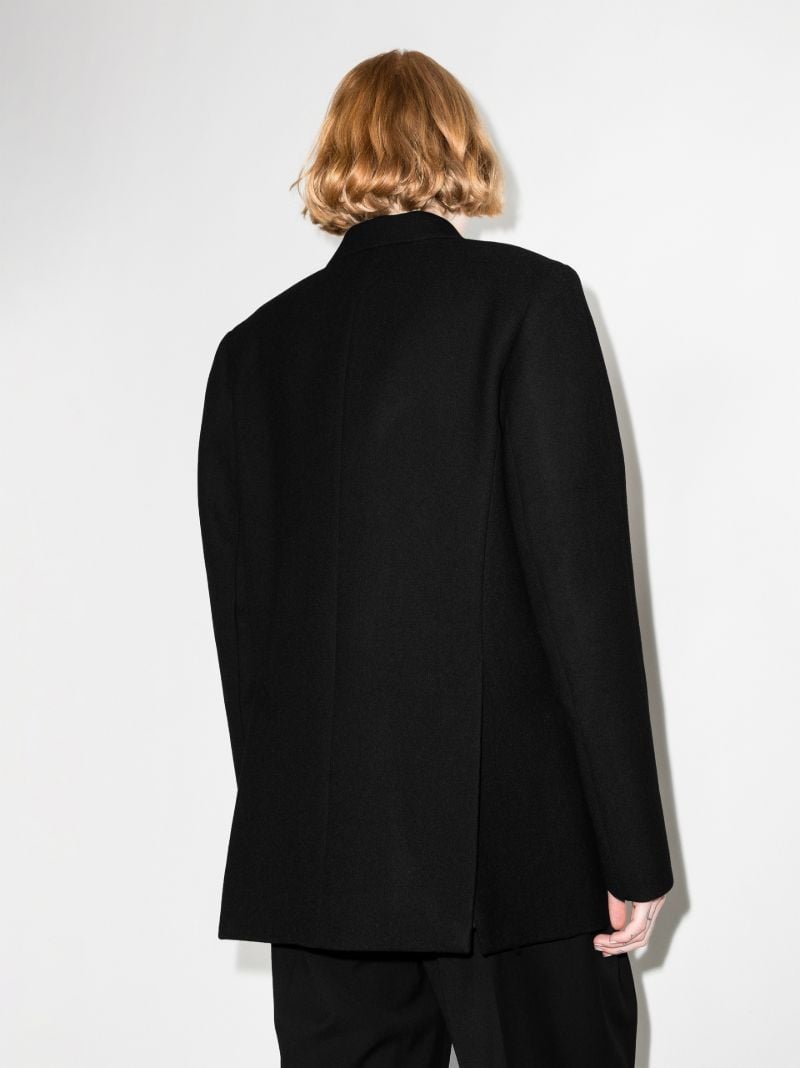 Black Loreo Double-breasted Wool Blazer