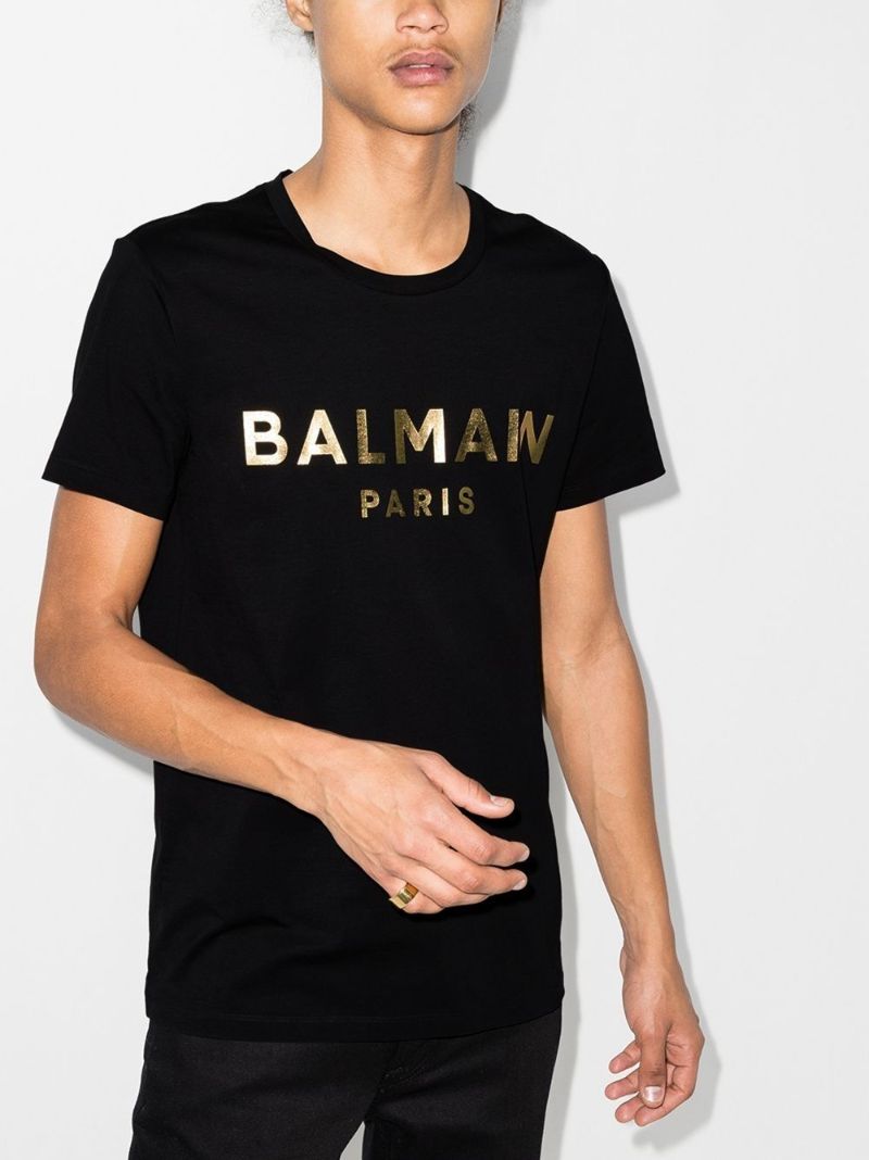 Black Logo Print Cotton T-shirt