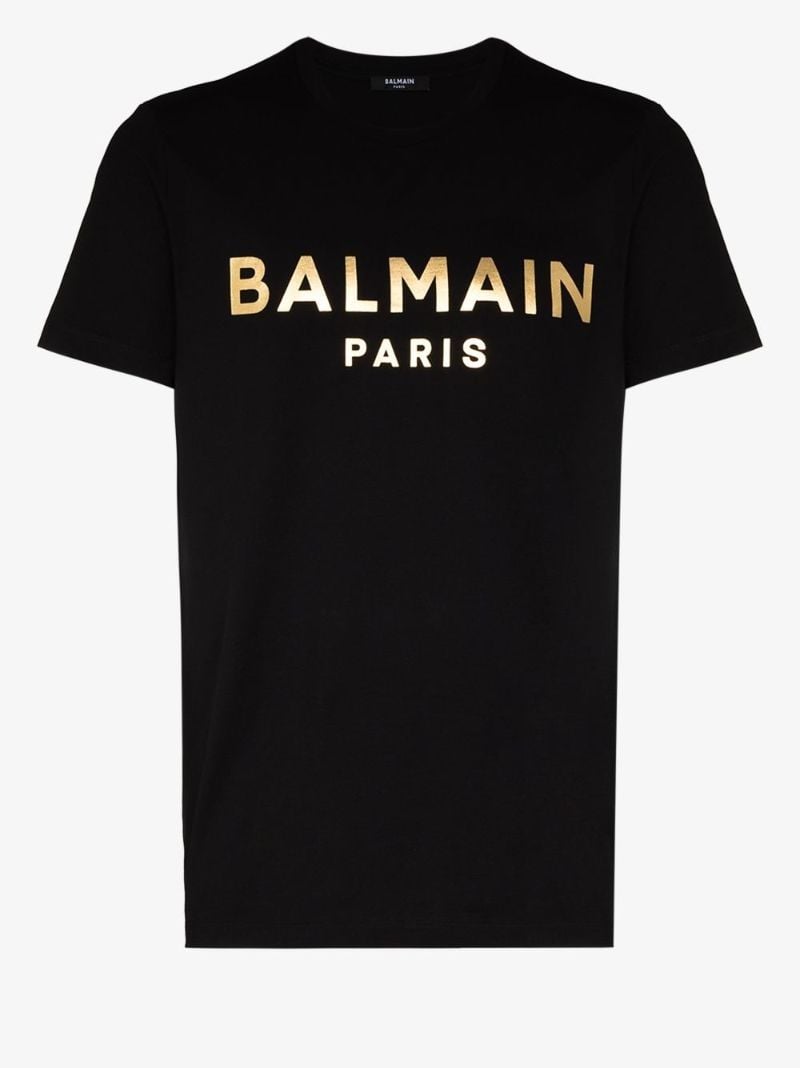 Black Logo Print Cotton T-shirt