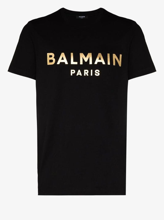 Black Logo Print Cotton T-shirt