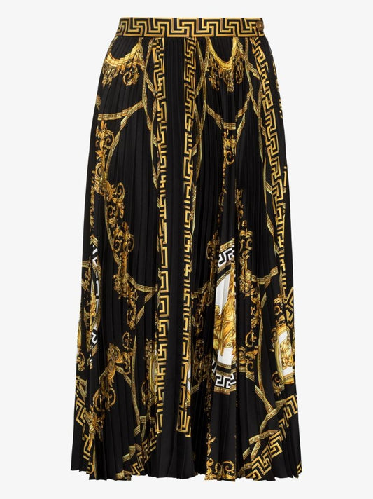 La Coupe Des Dieux Print Silk Midi Skirt