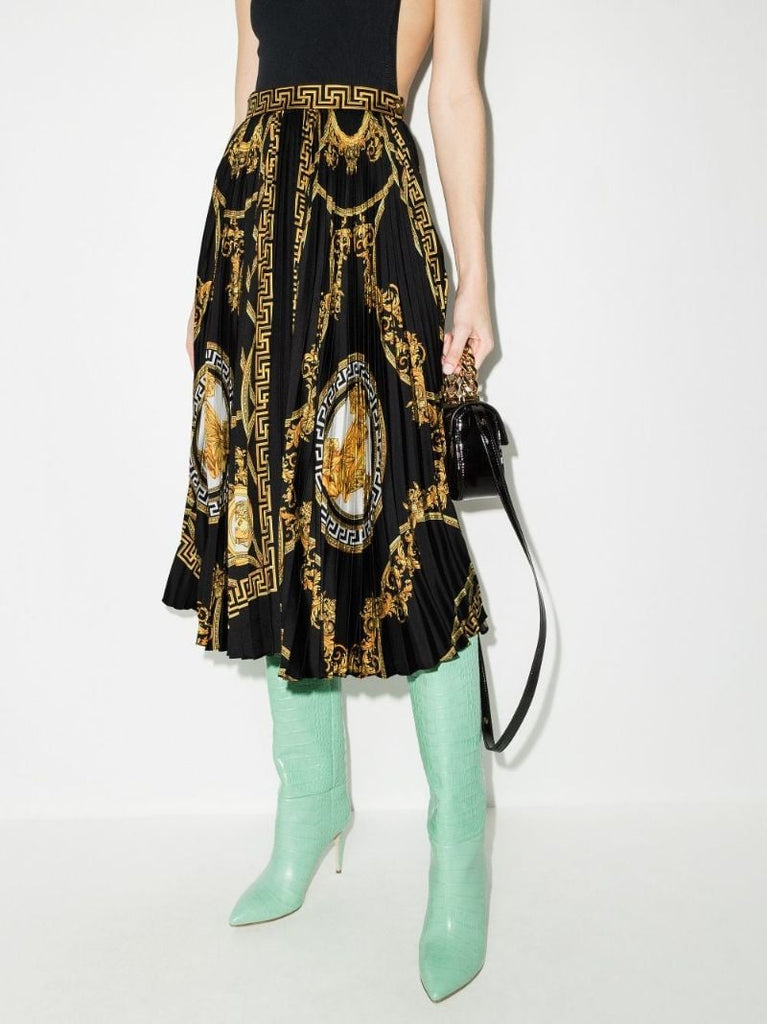 La Coupe Des Dieux Print Silk Midi Skirt