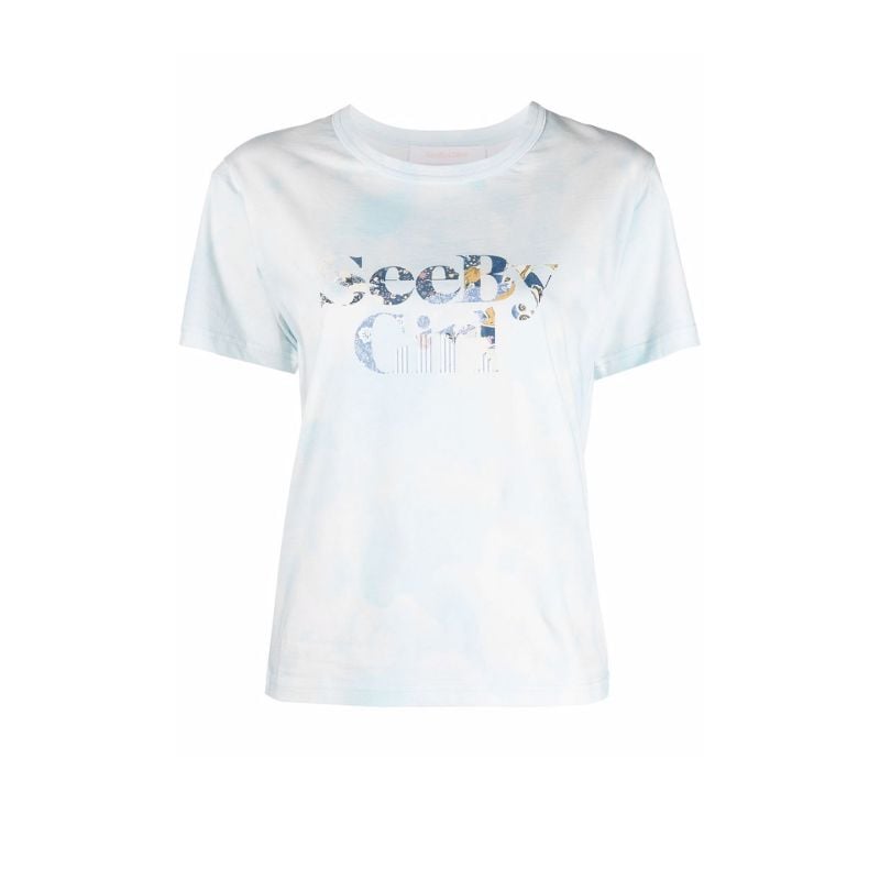 Blue Tie-dye Cotton T-shirt