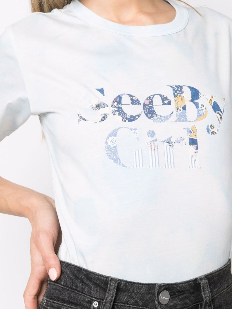 Blue Tie-dye Cotton T-shirt