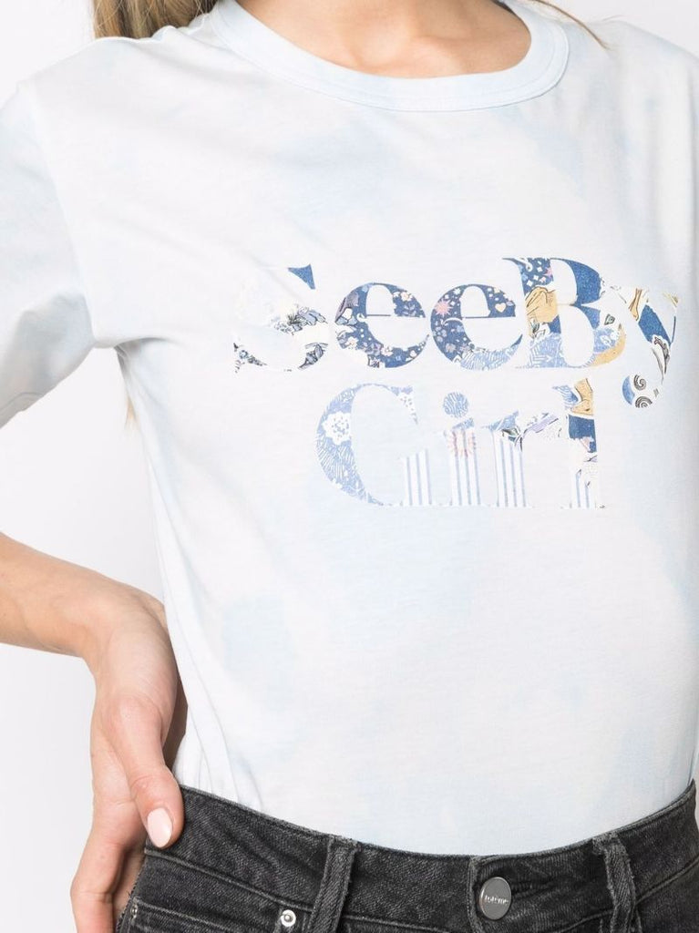 Blue Tie-dye Cotton T-shirt
