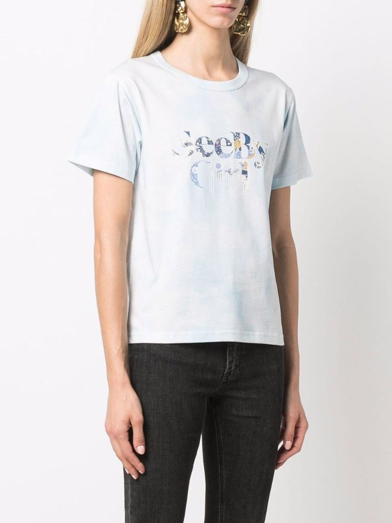 Blue Tie-dye Cotton T-shirt